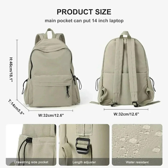 Lightweight Backpack for  Women School Book Bag Waterproof Casual Backpack Bag - Picture 2 of 7